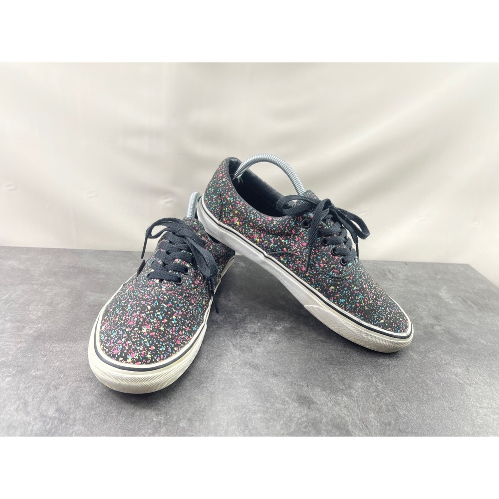 Vans Era Overspray Sneakers Women 10.5 Men 9 Black Canvas Splatter Low Top